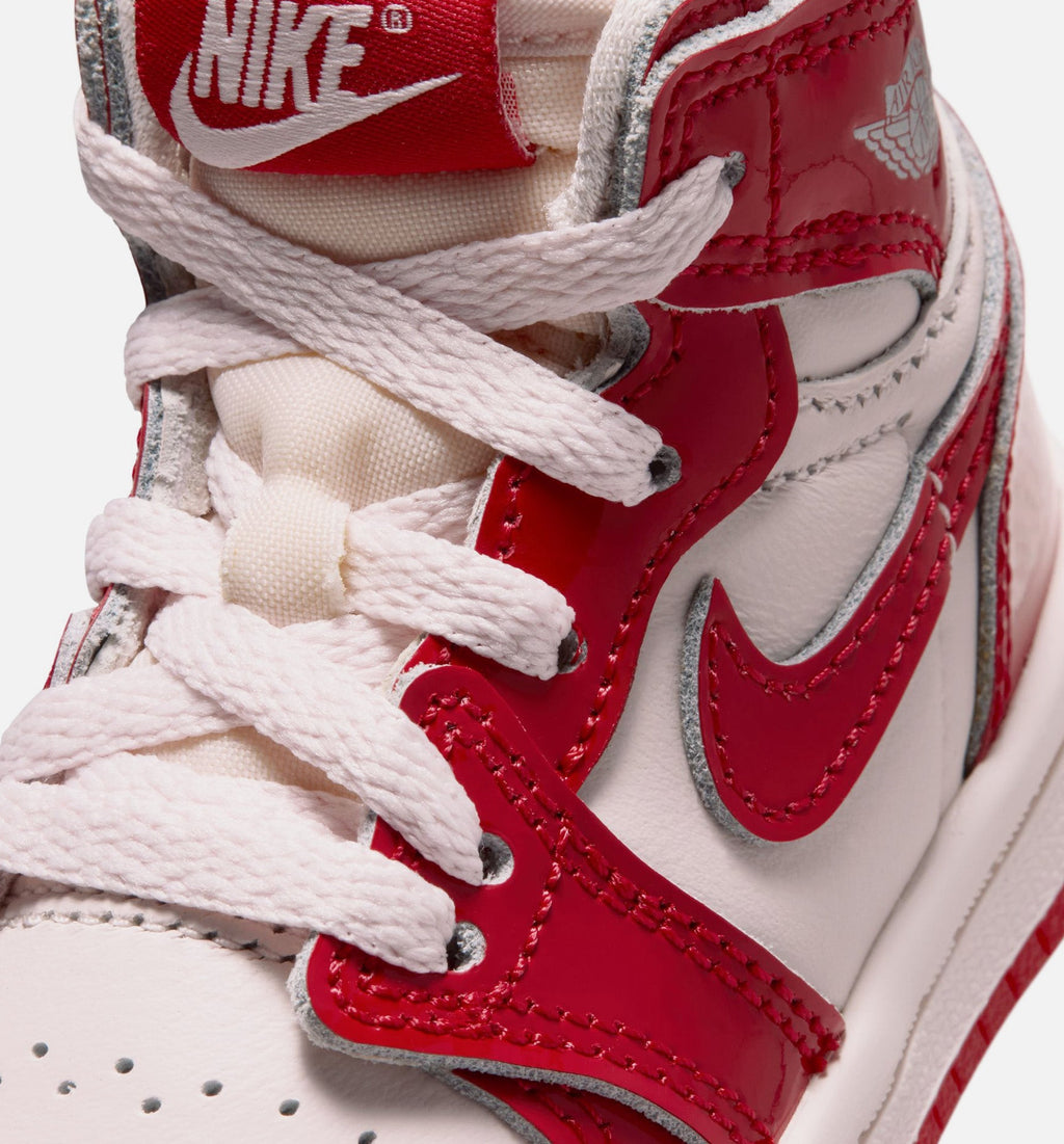 Air Jordan 1 Retro High OG Nails and Grails – Infant/Toddler Lifestyle Shoe in University Red/Metallic Silver