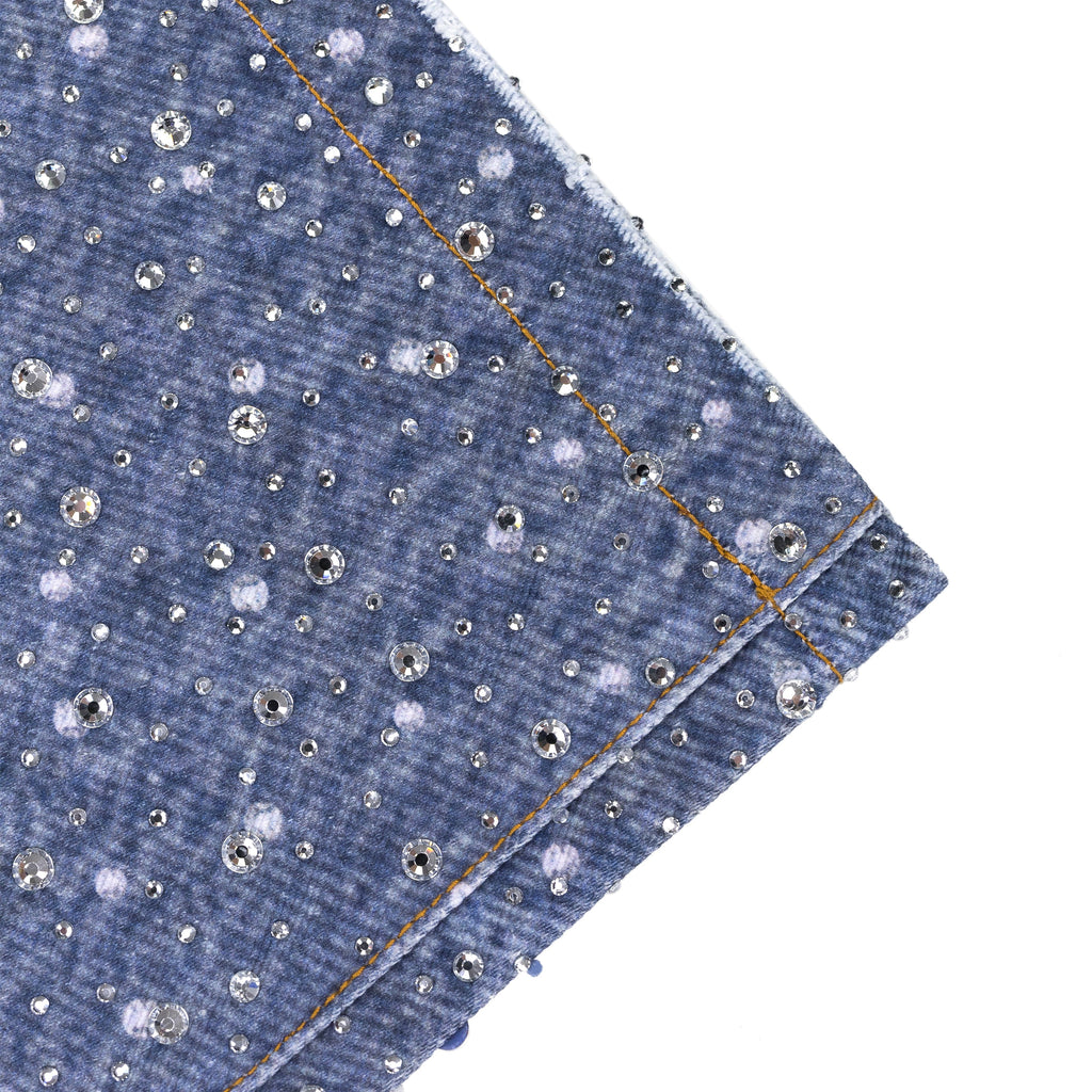 Blue 20K Swarovski Diamond Boro Jeans
