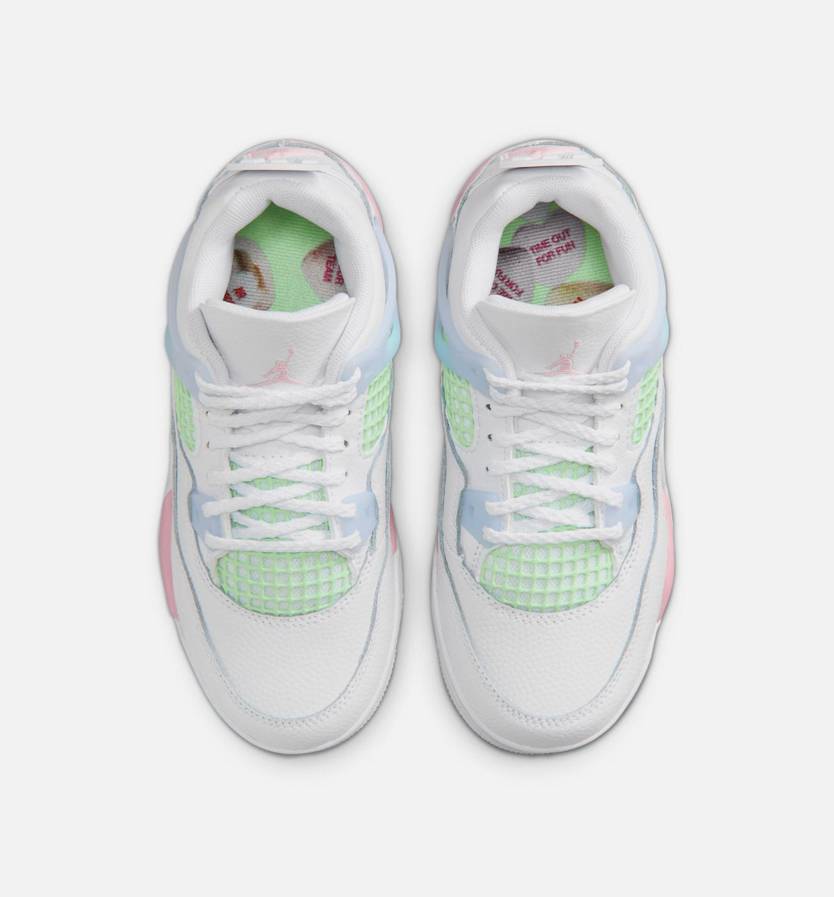 Air Jordan 4 Retro Medium Soft Pink Preschool Lifestyle Shoe – White / Medium Soft Pink / Half Blue