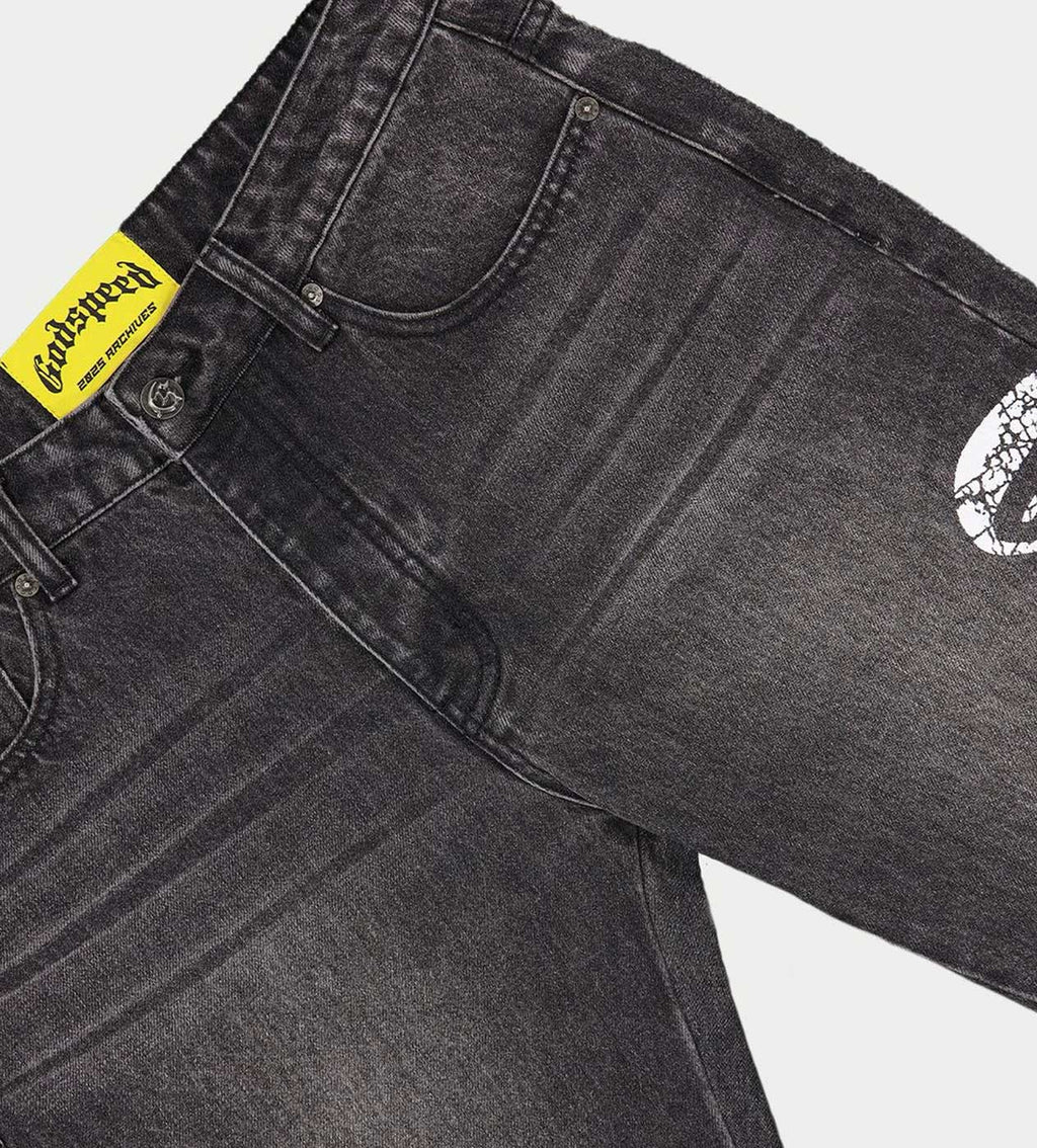 Godspeed OG Logo Flared Denim Grey Wash
