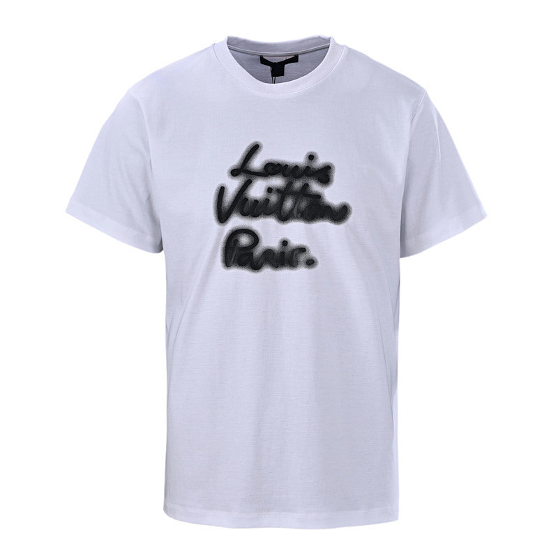 Louis Vuitton Neon Logo Crewneck Short-Sleeve T-Shirt