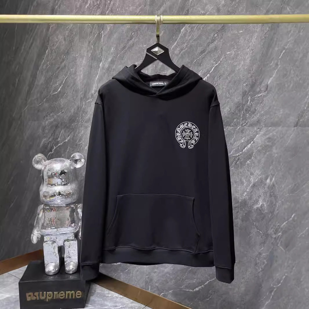 Chrome Heart Hoodie CH Crow Hot Diamond Hand Button Casual Hooded Sweater