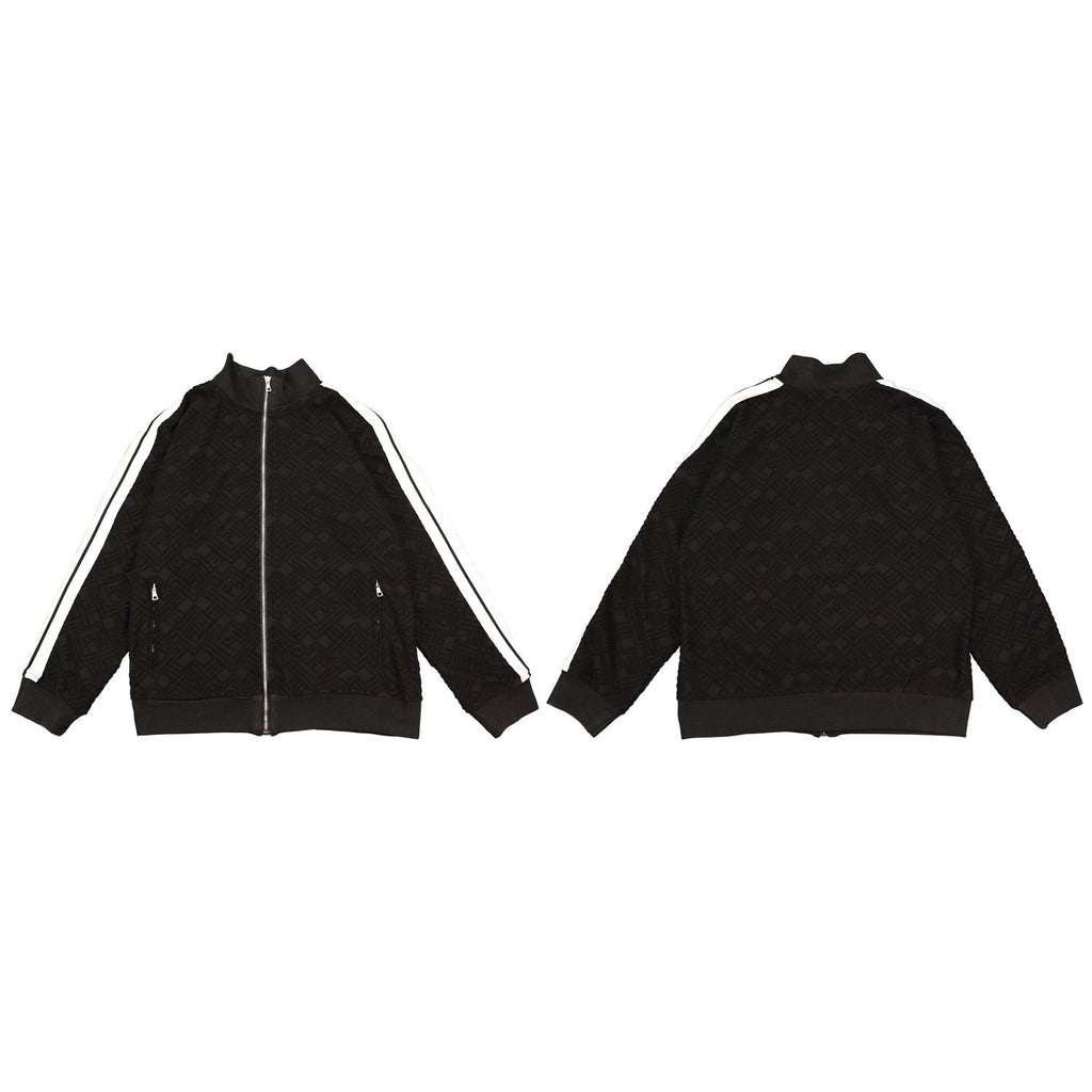Palm Angle Sweatshirt Palm Angels Striped Stand Collar Jacket for Men and Women Couple Loose Sports Jacket
