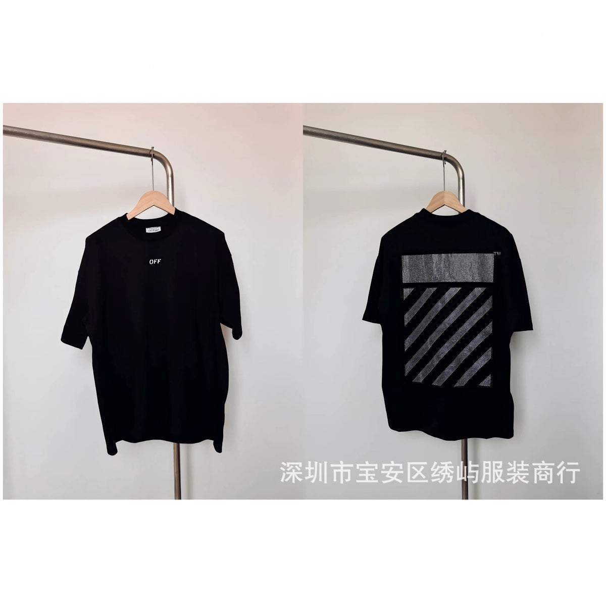 Off White Arrow Print Crew Neck Short Sleeve T Shirt Unisex