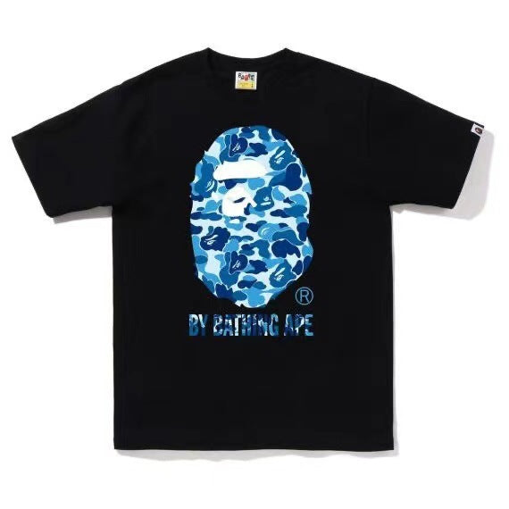 BAPE Classic Camo Ape Head Letter Print Loose Unisex Casual T-Shirt