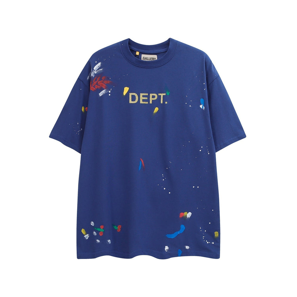 Gallery Dept T Shirts  Splashed Ink Printing Loose Short Sleeve Base Lining