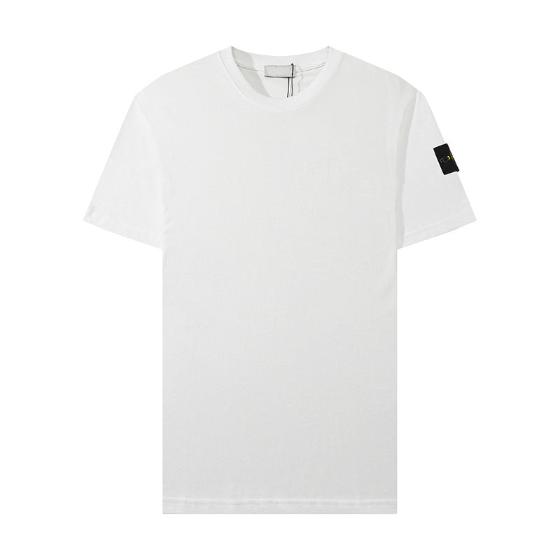 Stone Island Compass Patch Sleeve Badge Short‑Sleeve Cotton Tee