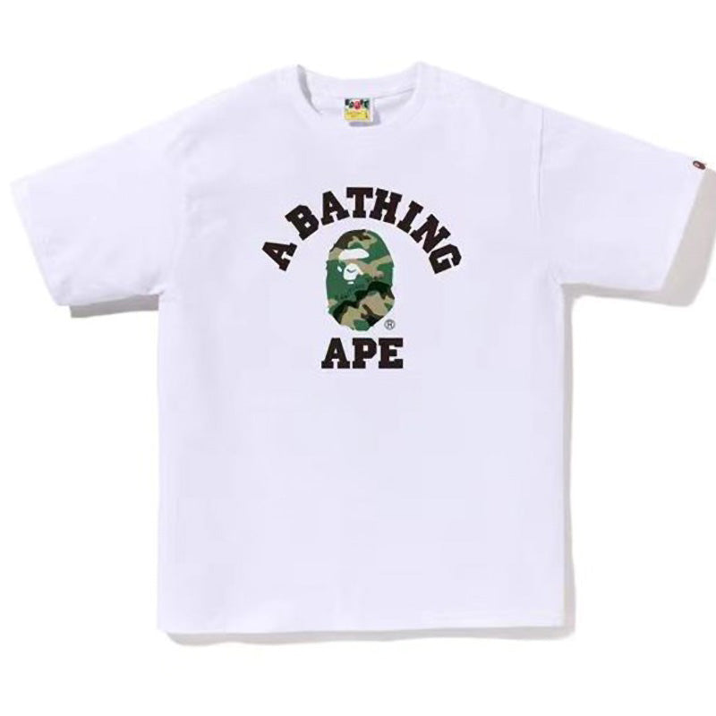 BAPE Woodland Camo College Men's T-Shirt - White