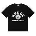 Rhude French Riviera Anchor Vintage Logo Black Oversized T‑Shirt