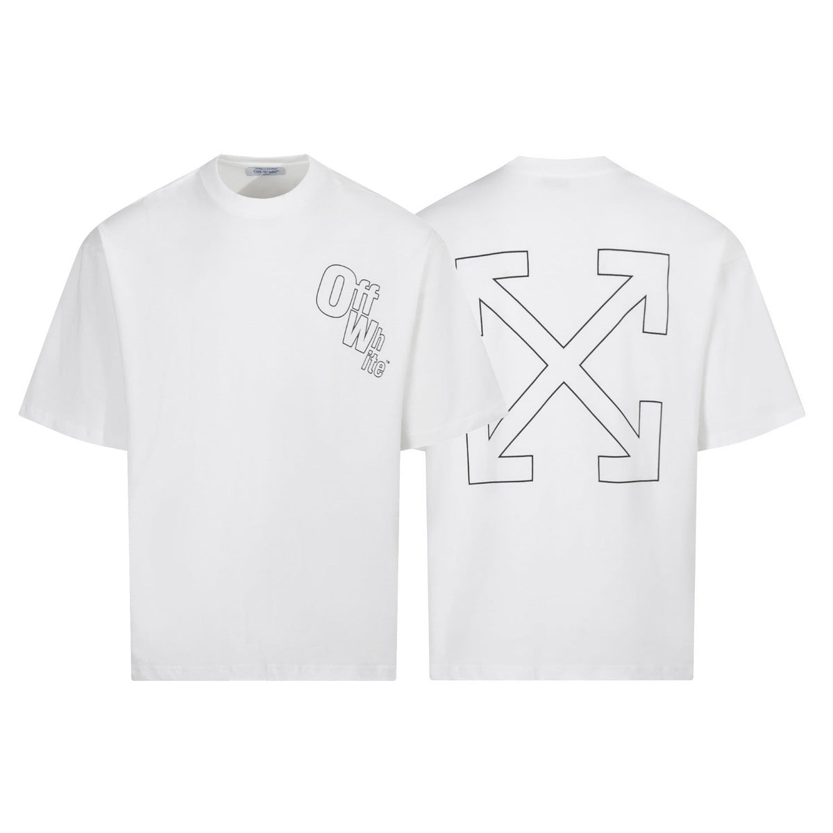 Off White Arrow Print Crew Neck Short Sleeve T Shirt Unisex