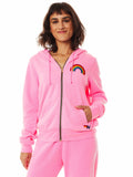 RAINBOW EMBROIDERY ZIP HOODIE