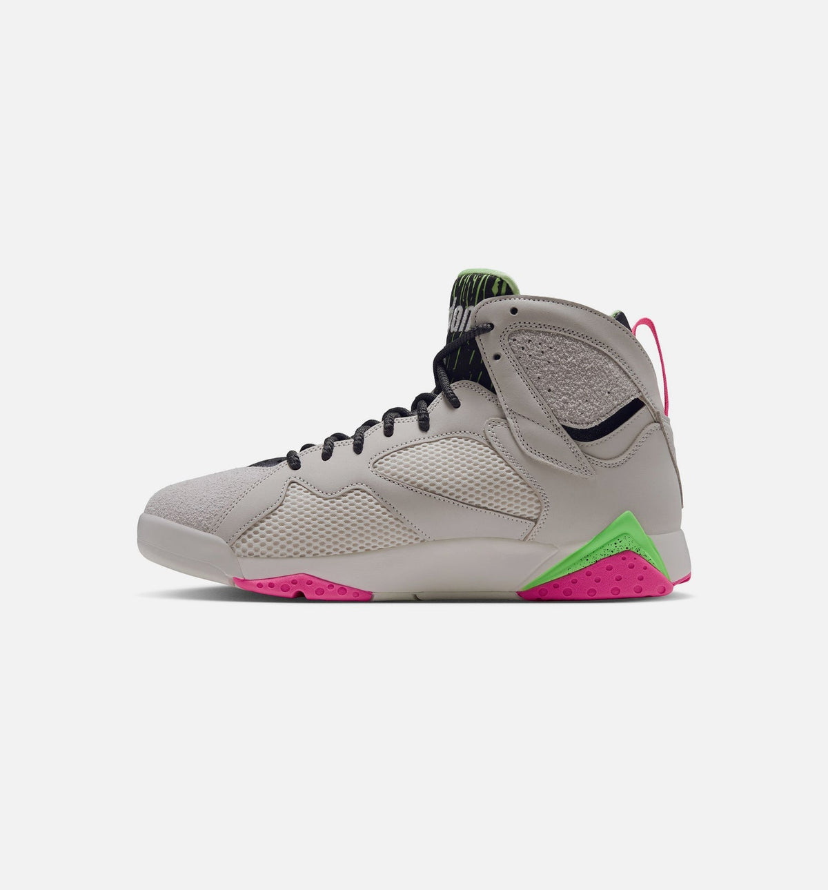 Air Jordan 7 Retro Tennis Day Men's Lifestyle Shoes - Phantom / Lime Blast / Pink Blast