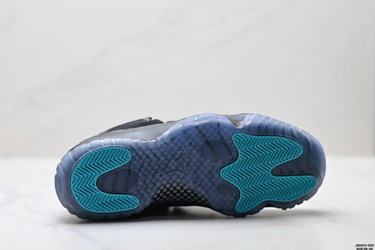 Air Jordan 11 Retro Black and Aqua Unisex Sneakers Style 13
