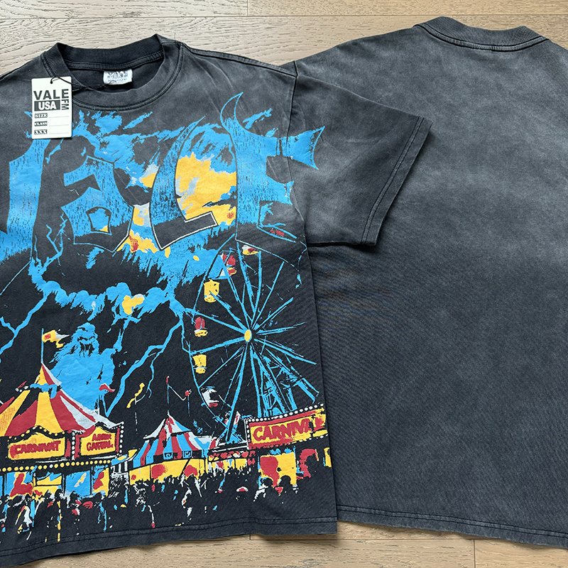 VALE USA Carnival Graphic T-Shirt - Charcoal Gray