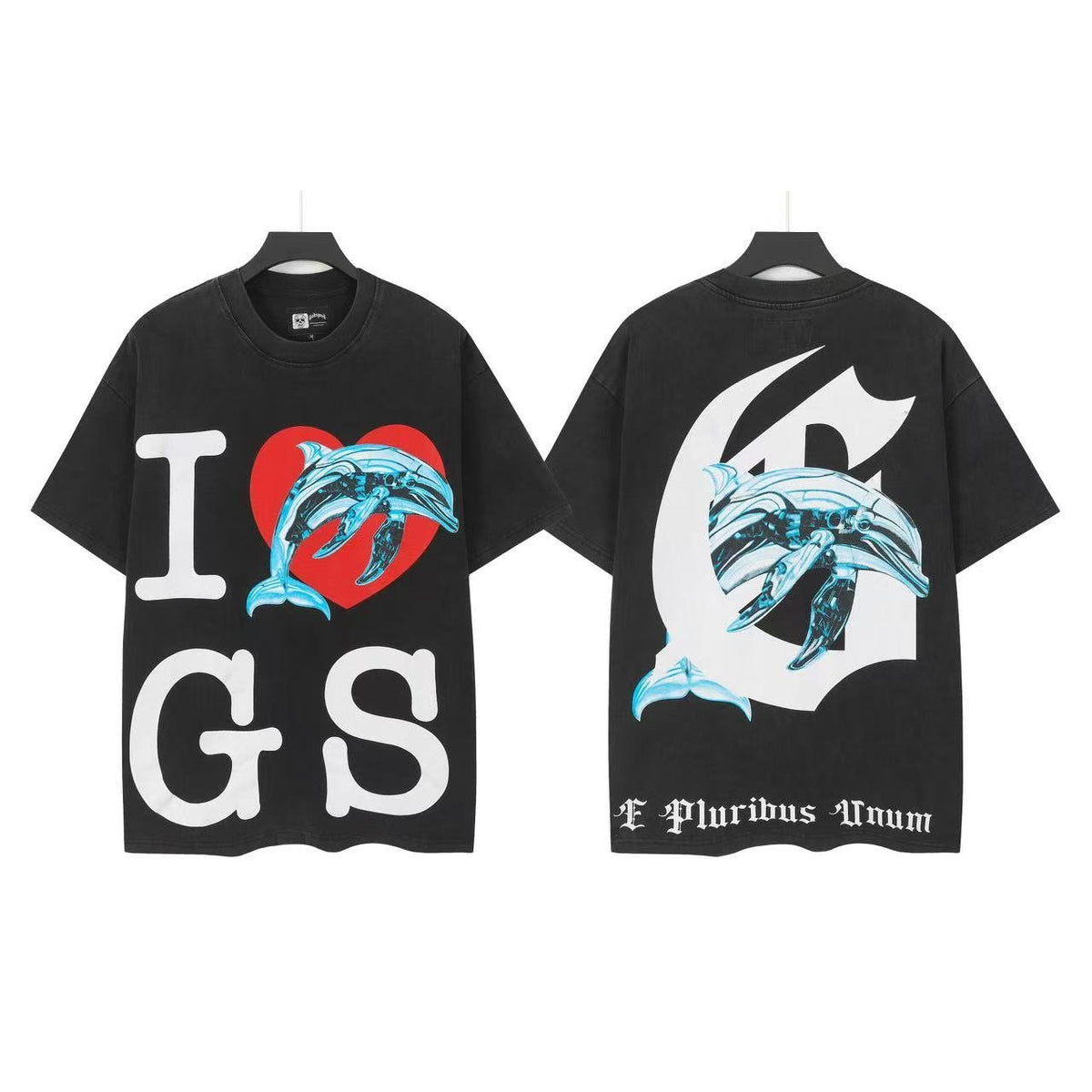 Godspeed Dolphin Heart Graphic T-Shirt