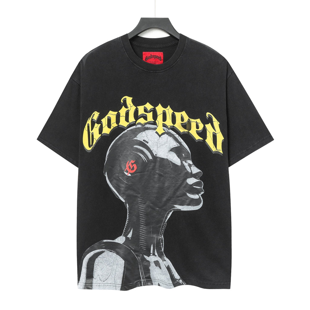 Godspeed Out of Many One Washed Black Graphic T-Shirt