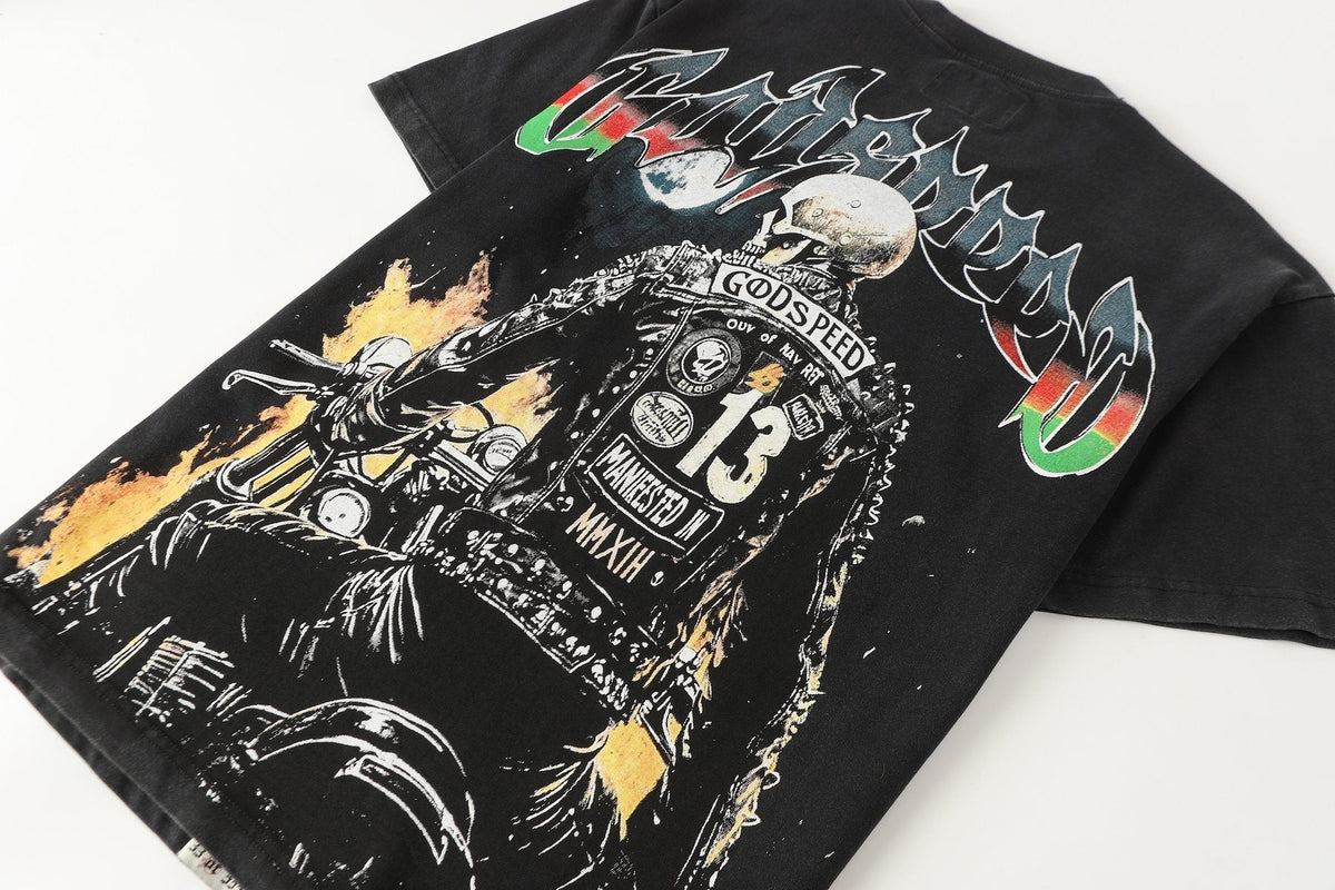 Godspeed Motorcycle Graphic Washed T-Shirt