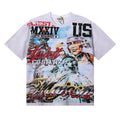 MAJESTIK Liberty Statue Rhinestone Graphic T-Shirt