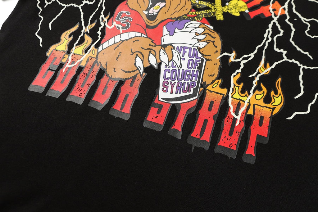 THAT'S A AWFUL LOT OF COUGH SYRUP Bear Lightning Graphic T-Shirt