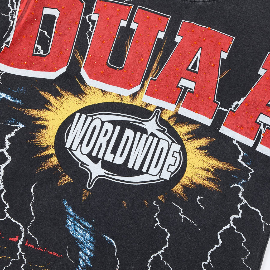 DUAA Black Rhinestone Graphic Short-Sleeve T-Shirt