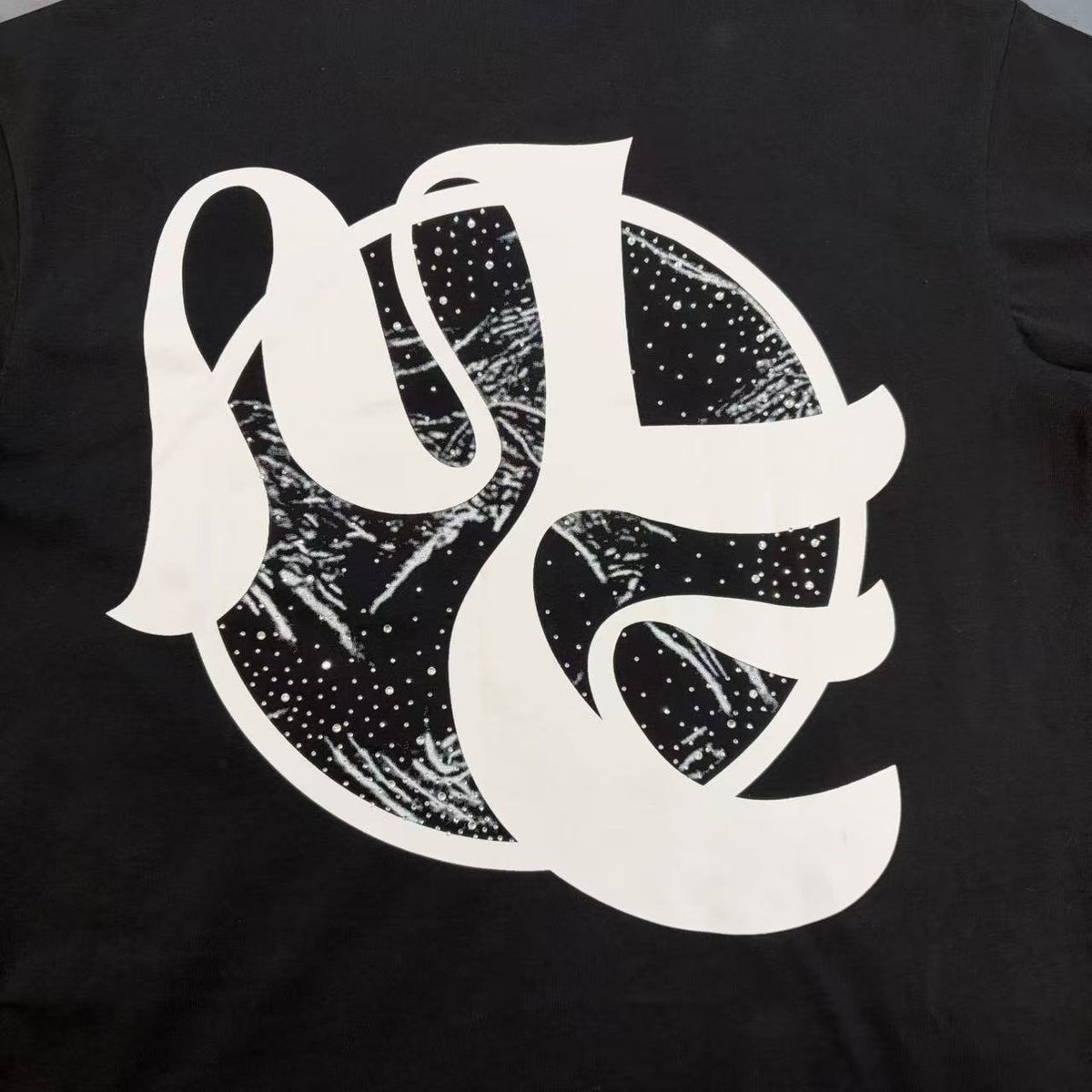 MIXED EMOTION Black Cherub Abstract Graphic T-Shirt