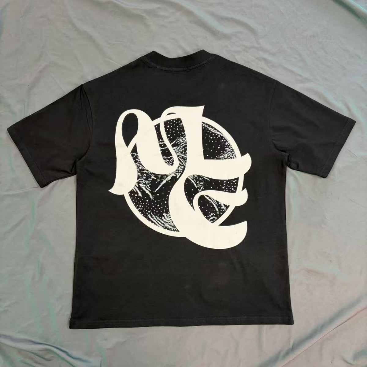 MIXED EMOTION Black Cherub Abstract Graphic T-Shirt