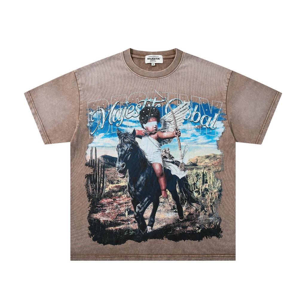 MAJESTIK Western Horse Graphic T-Shirt