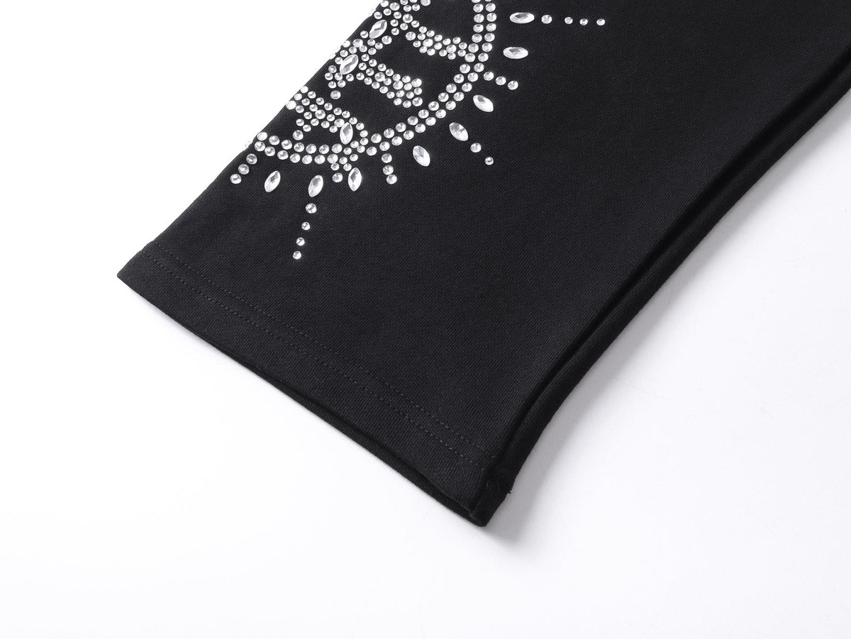 MIXED EMOTION Rhinestone Circle Graphic Sweatpants