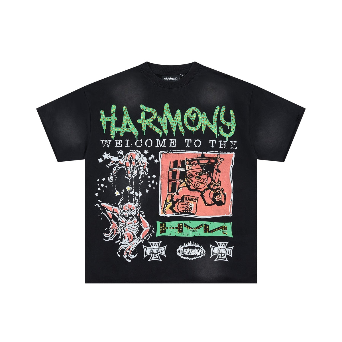 HARMONY Raw-Edge Graphic T-Shirt