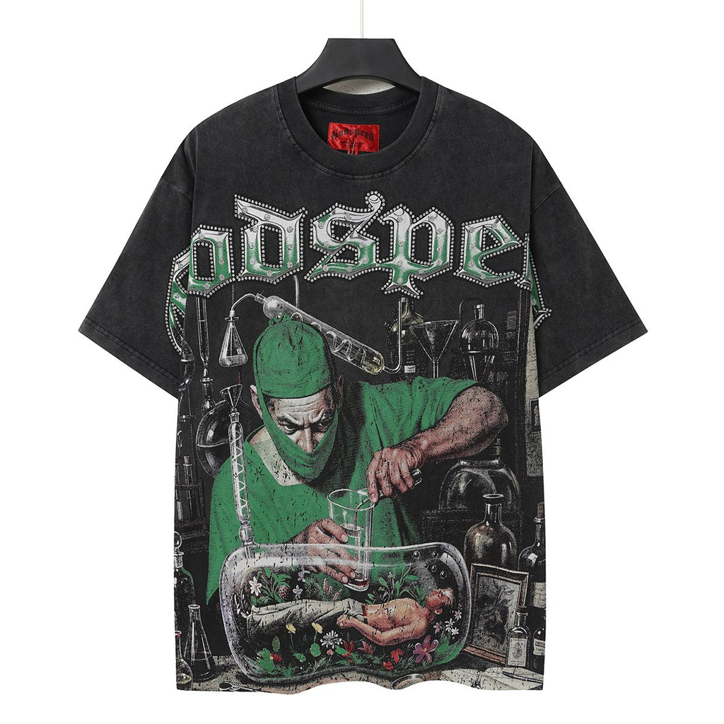 Godspeed Washed Black Rock Graphic T-Shirt