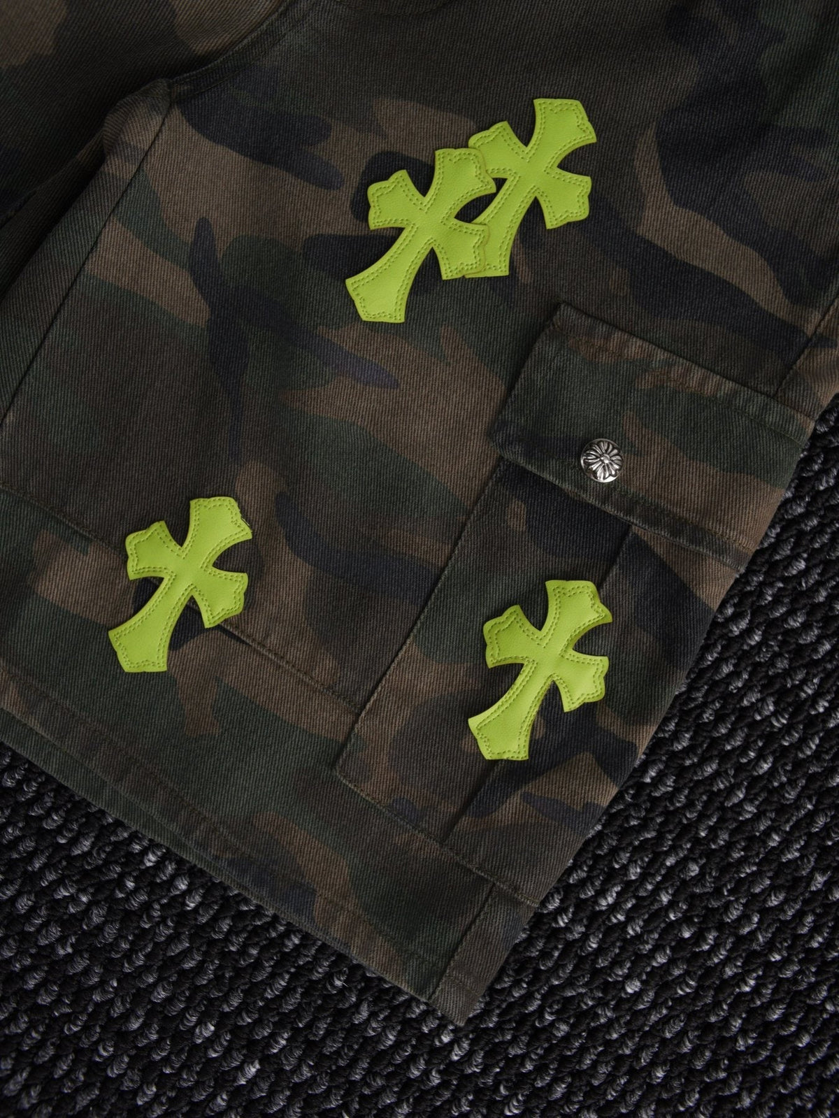 Chrome Hearts Camo Cross Patch Cargo Shorts