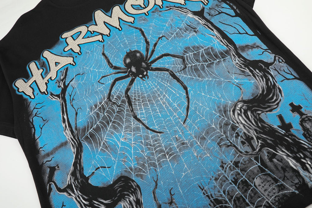 HARMONY Spider Web Graphic Black Short-Sleeve T-Shirt
