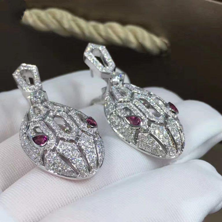 Bvlgari SERPENTI PINK DIAMOND EARRINGS