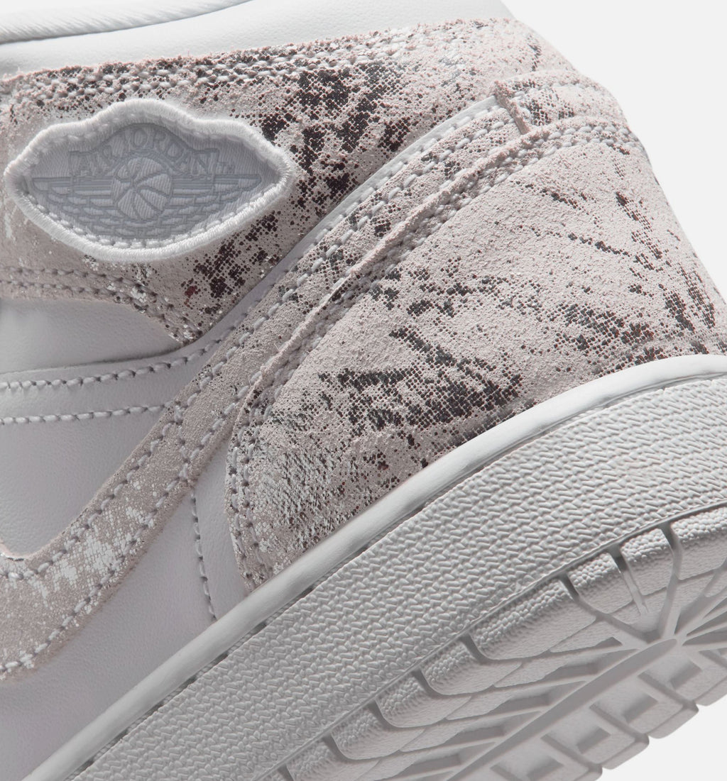 Air Jordan 1 Mid SE | Grade School Lifestyle Shoe | White/Field Silver