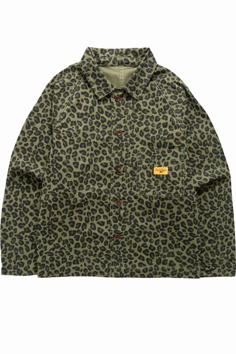 SERVICE WORKS PATTERNED EASY CHEF SHIRT Green Leopard