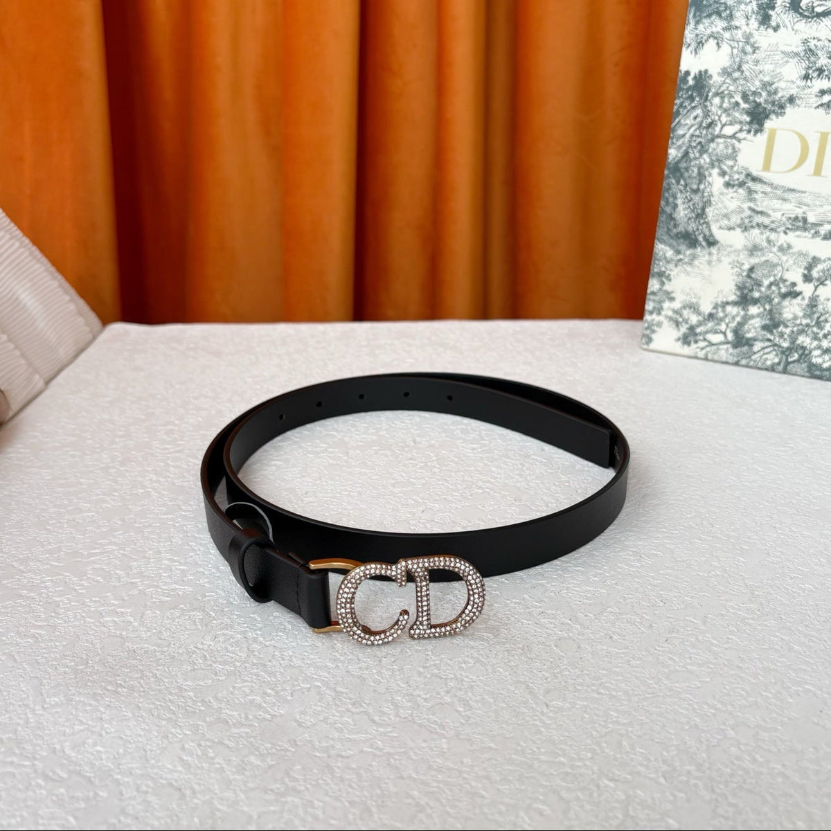 DIOR 25S BELT 20 MM IN BLACK CALFSKIN 595244