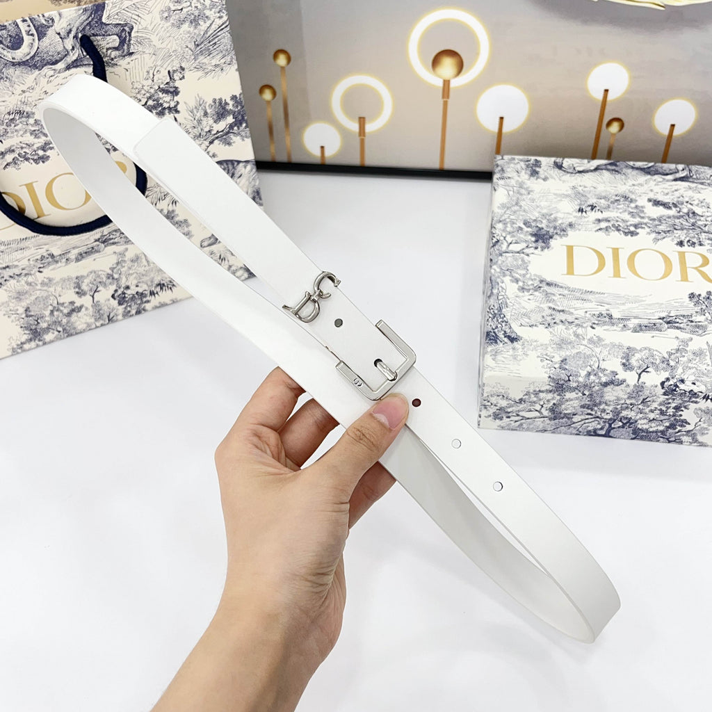 DIOR 25S BELT 20 MM IN WHITE CALFSKIN 570113
