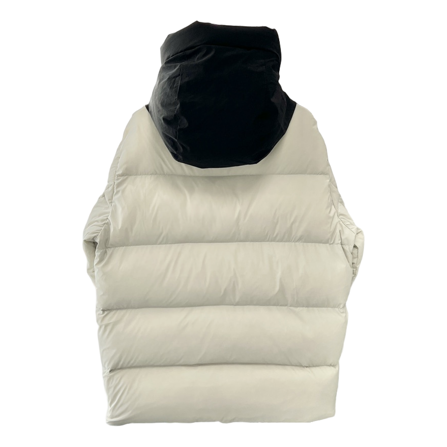 Moncler Contrast-Hood Color-Block Down Puffer Jacket