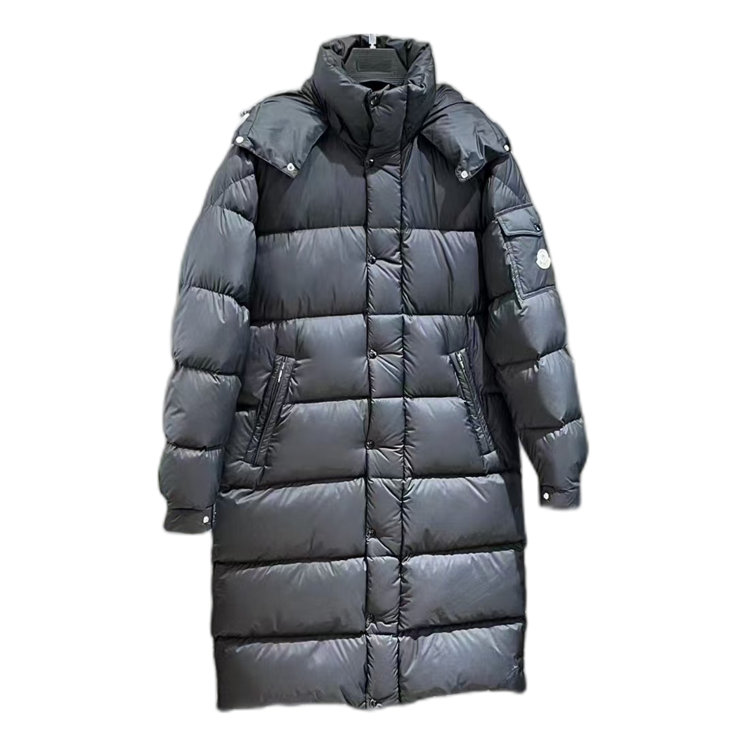 Moncler Hanoverian Hooded Long Puffer Coat – Black