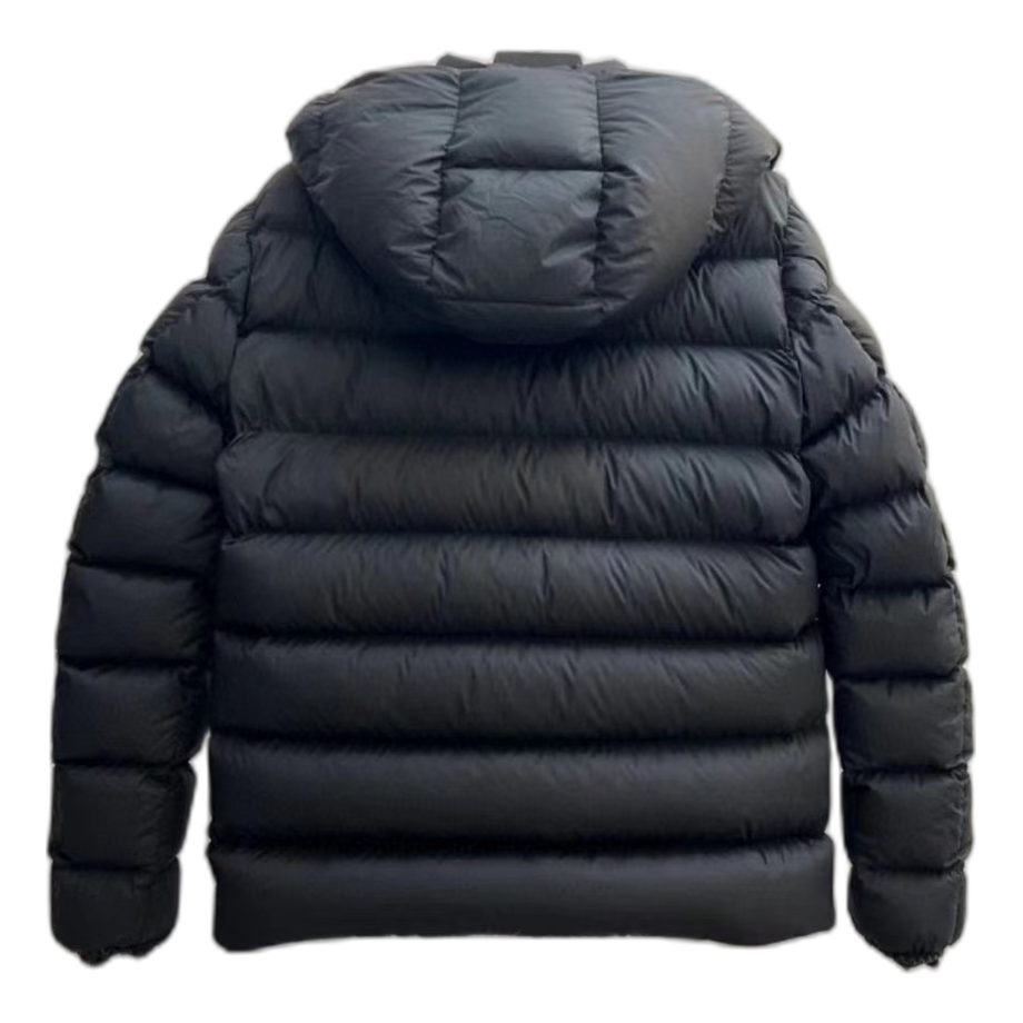 Moncler Vertical-Logo Snap-Front Puffer Jacket – Black | Premium Down