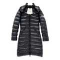 Moncler Narrow-Quilt Fur-Trim Hooded Long Puffer Coat – Black | Premium Down
