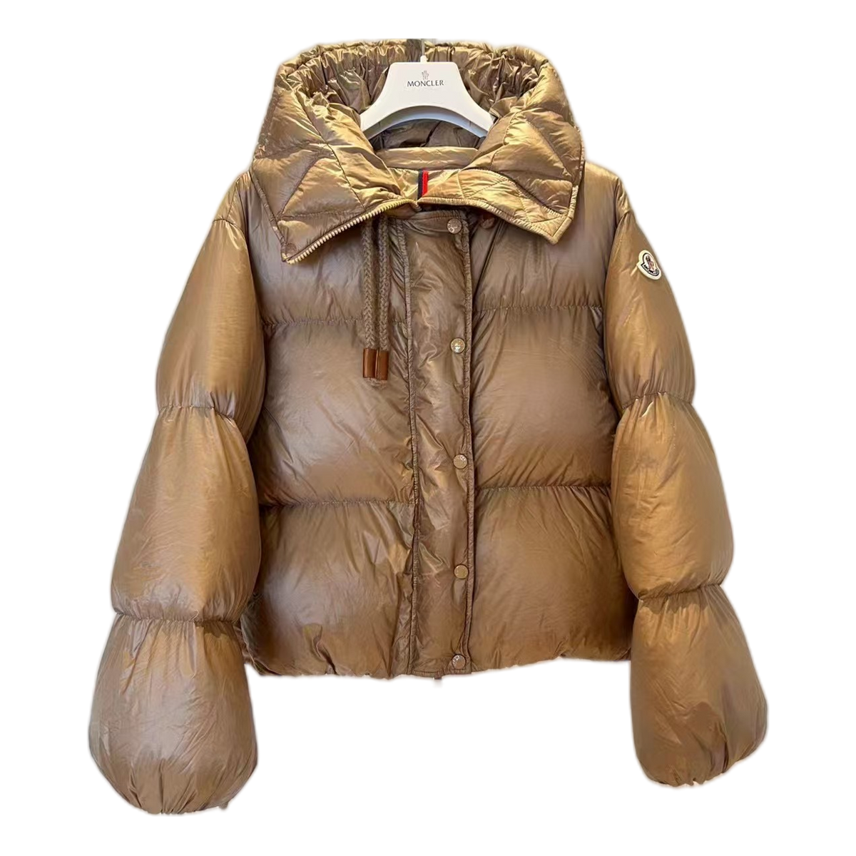 Moncler Borey Hooded Down Puffer Jacket — Bronze