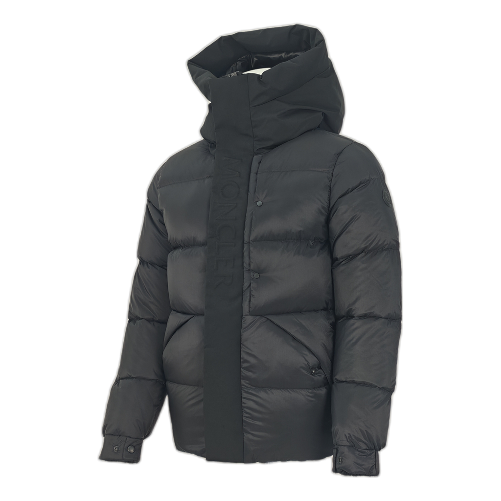 Moncler Tonal-Logo High-Collar Puffer Jacket – Black | Premium Down