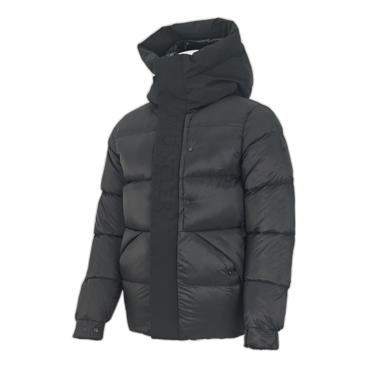 Moncler Tonal-Logo High-Collar Puffer Jacket – Black | Premium Down