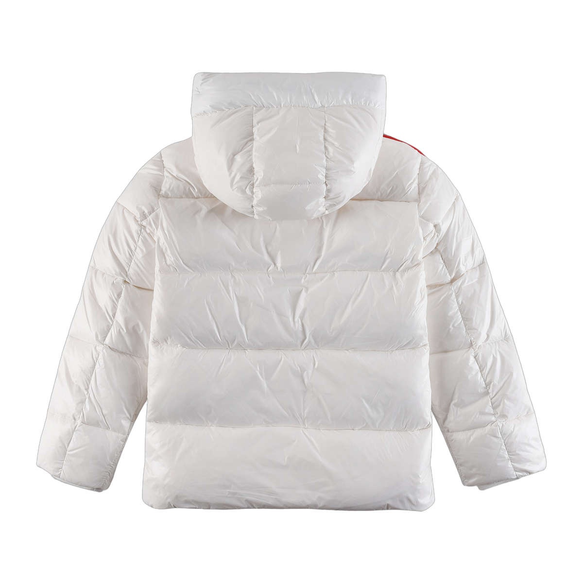 Moncler Tricolour Sleeve-Stripe Hooded Puffer Jacket – White | Premium Down