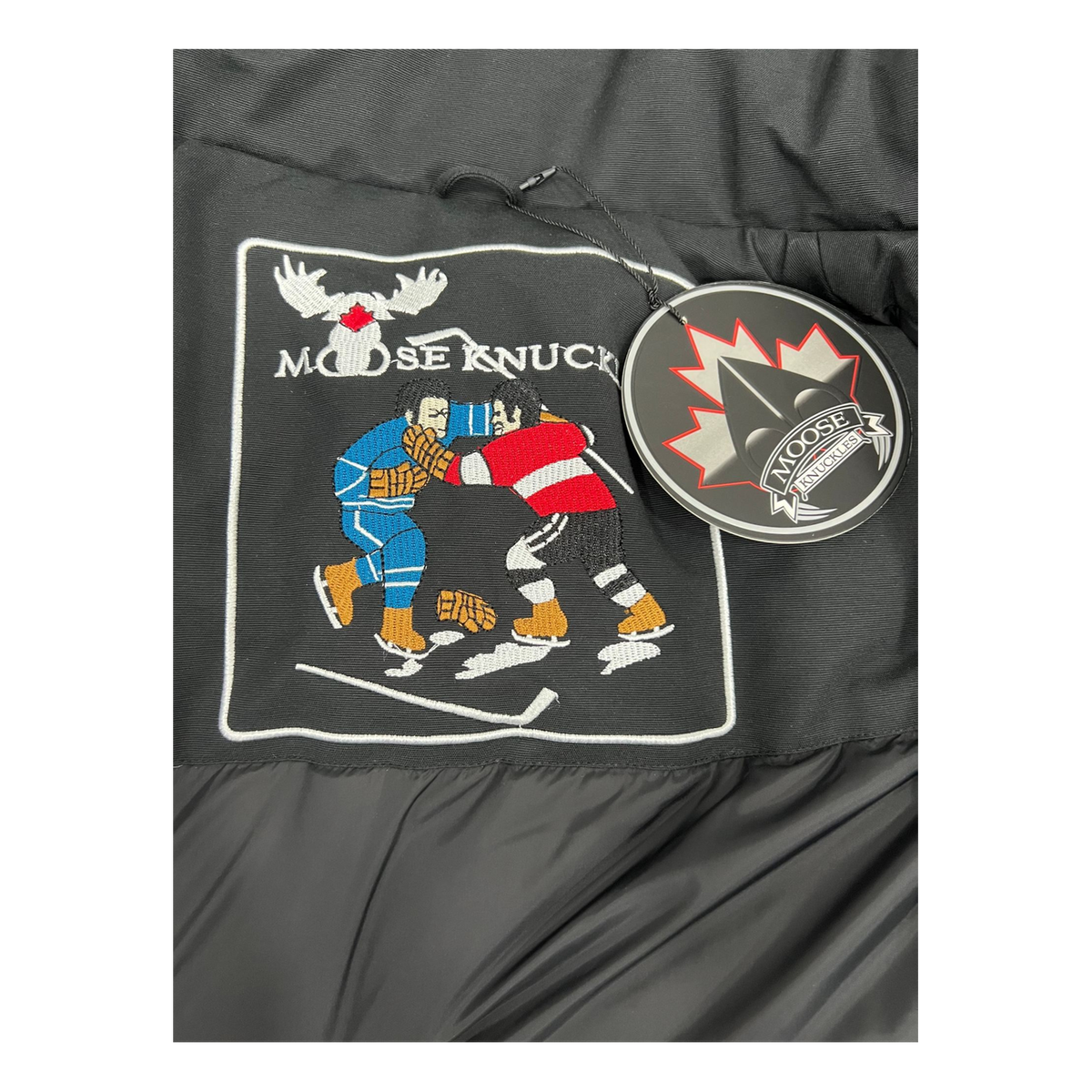 Moose Knuckles Curved-Hem Fur-Trim Hooded Parka – Black | Canadian Down