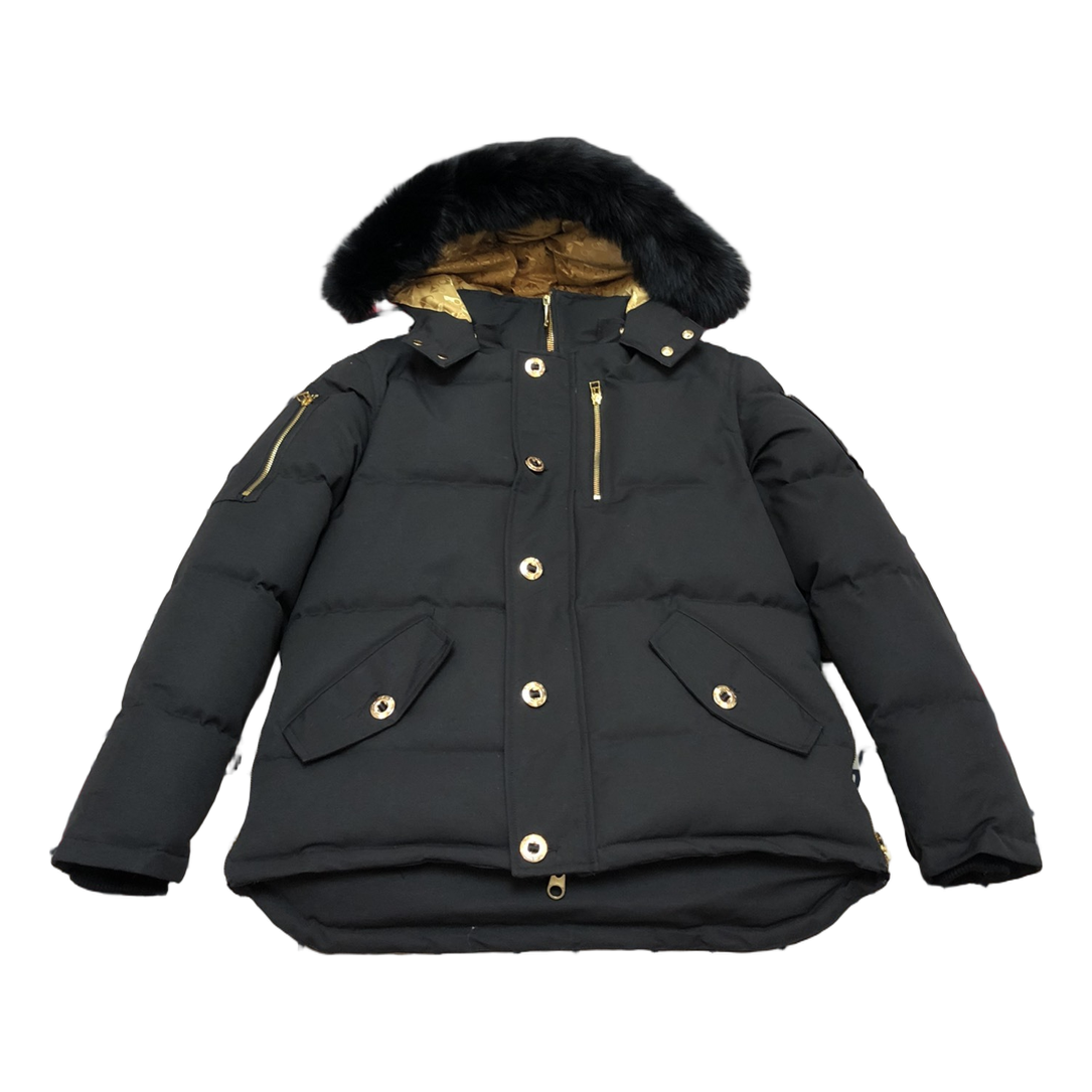 Moose Knuckles Gold 3Q Fur-Trim Puffer Jacket – Black | Canadian Down