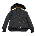 Moose Knuckles Gold 3Q Fur-Trim Hooded Puffer Jacket – Black | Canadian Down