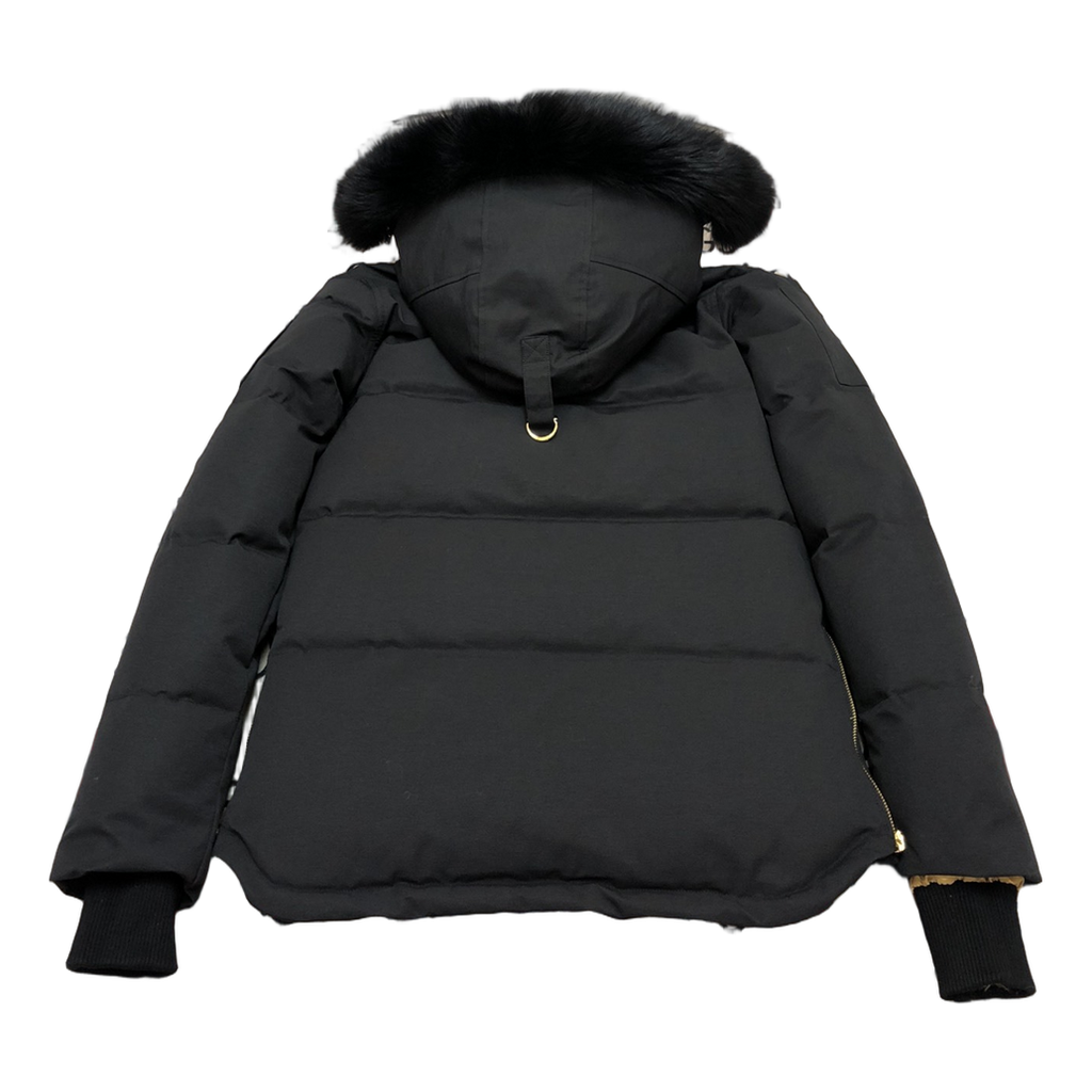Moose Knuckles Gold 3Q Fur-Trim Hooded Puffer Jacket – Black | Canadian Down