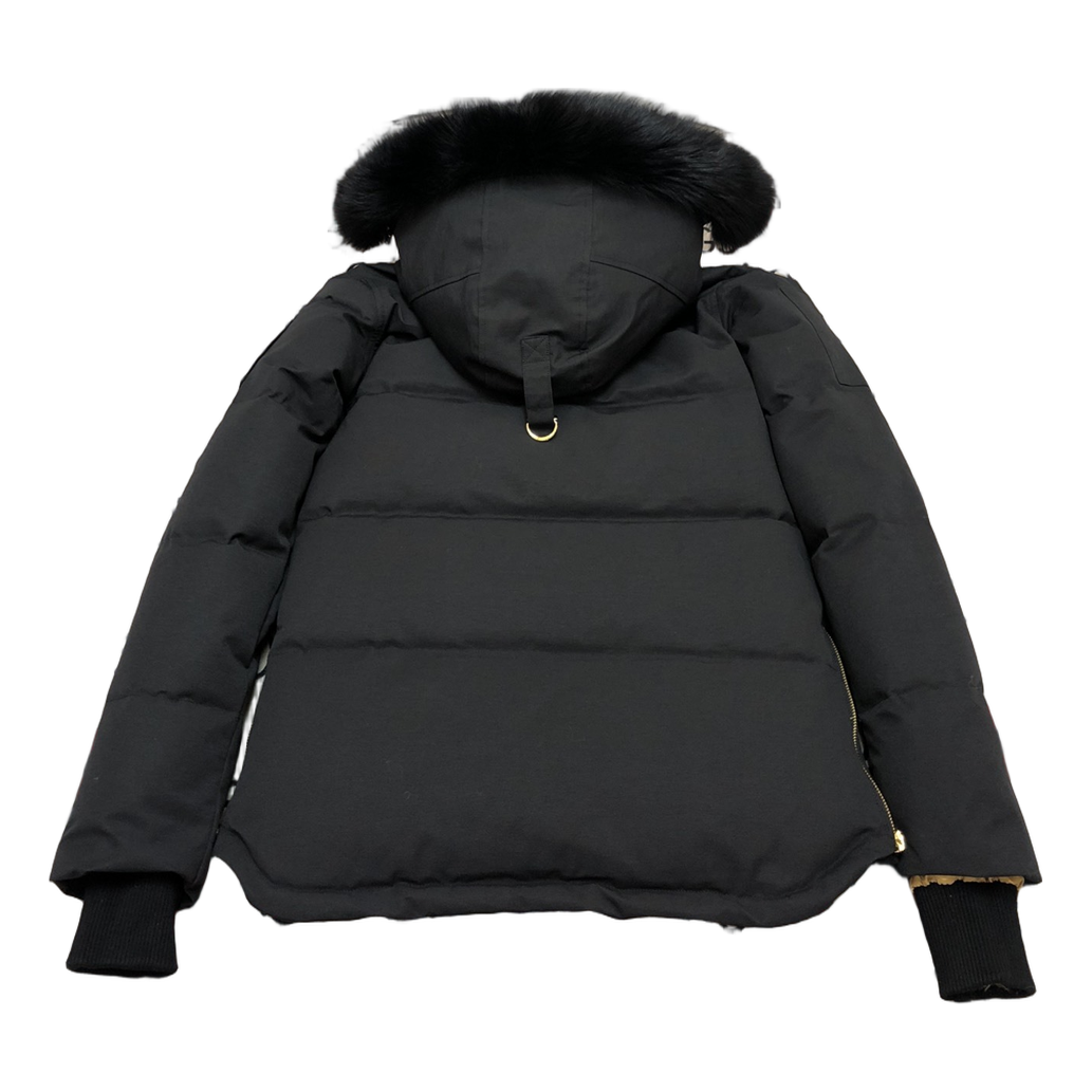 Moose Knuckles Gold 3Q Fur-Trim Hooded Puffer Jacket – Black | Canadian Down